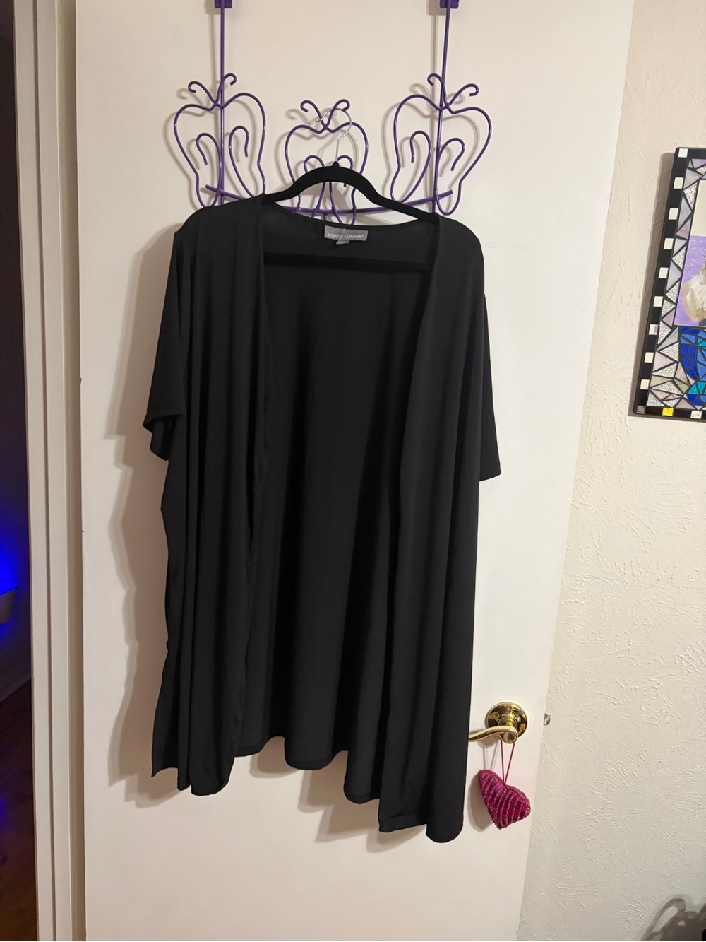 💜 26/28 Jessica London Black Open-Front Cardigan Cover up